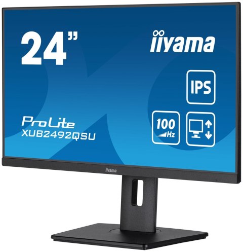 Iiyama ProLite XUB2492QSU-B1 monitor komputerowy 60,5 cm (23.8") 2560 x 1440 px Wide Quad HD LED Czarny Iiyama ProLite XUB2492QSU-B1 monitor komputerowy 60,5 cm (23.8") 2560 x 1440 px Wide Quad HD LED Czarny