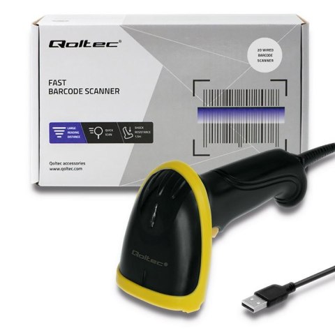 QOLTEC LASEROWY CZYTNIK KODÓW 1D | 2D | USB | CZARNY QOLTEC LASEROWY CZYTNIK KODÓW 1D | 2D | USB | CZARNY