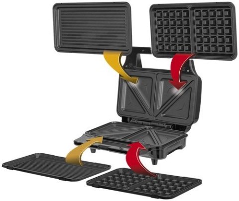 Opiekacz wielofunkcyjny MPM MOP-23M (900W czarno-srebrny) Opiekacz wielofunkcyjny MPM MOP-23M (900W czarno-srebrny)
