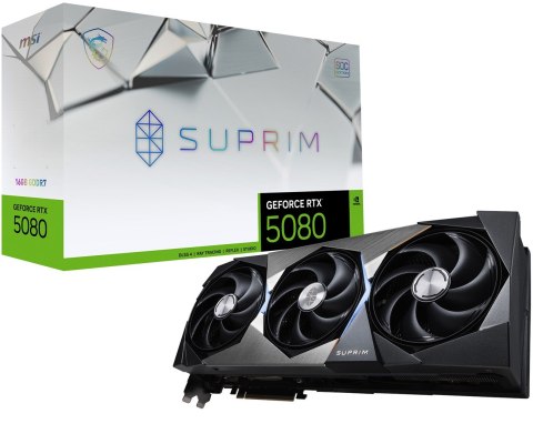 Karta graficzna MSI GeForce RTX 5080 16GB SUPRIM SOC GDDR7 Karta graficzna MSI GeForce RTX 5080 16GB SUPRIM SOC GDDR7