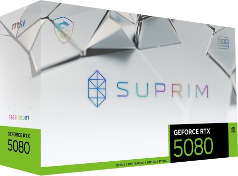 Karta graficzna MSI GeForce RTX 5080 16GB SUPRIM SOC GDDR7 Karta graficzna MSI GeForce RTX 5080 16GB SUPRIM SOC GDDR7