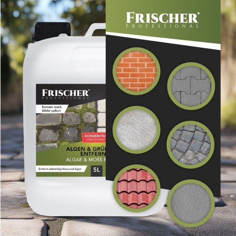Płyn do usuwania mchu, glonów o zielonych nalotów Frischer 5l Płyn do usuwania mchu, glonów o zielonych nalotów Frischer 5l