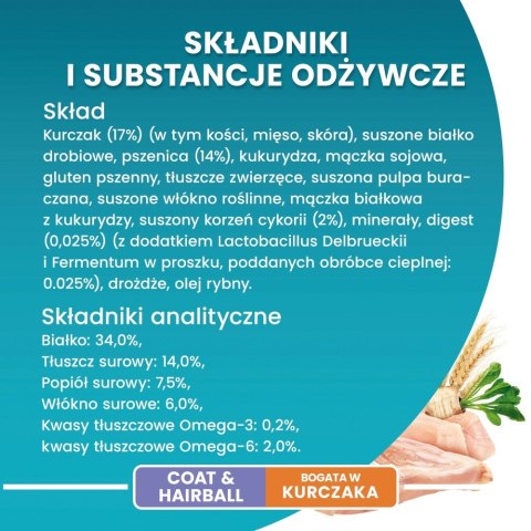 PURINA One Bifensis Coat & Hairball Kurczak - sucha karma dla kota - 800 g PURINA One Bifensis Coat & Hairball Kurczak - sucha karma dla kota - 800 g