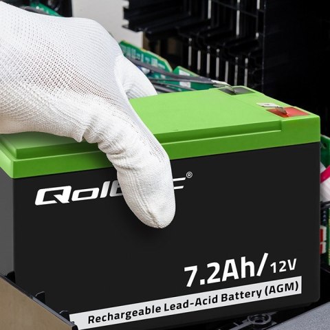 QOLTEC AKUMULATOR AGM 12V | 7.2AH | MAX 108A QOLTEC AKUMULATOR AGM 12V | 7.2AH | MAX 108A