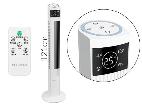 BLOW WENTYLATOR KOLUMNOWY XXL 125CM 90W BIAŁY BLOW WENTYLATOR KOLUMNOWY XXL 125CM 90W BIAŁY