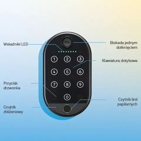 Klawiatura do inteligentnego zamka Linus Yale Smart Keypad 2 z czytnikiem linii papilarnych Klawiatura do inteligentnego zamka Linus Yale Smart Keypad 2 z czytnikiem linii papilarnych