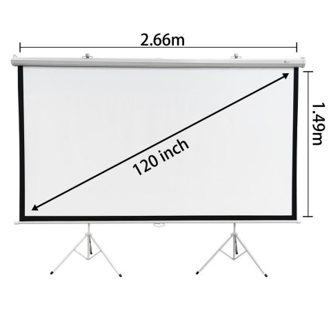 Extralink Ekran projekcyjny Projection Screen 120" 16:9, 266x149cm, PVC, pół-automatyczne zwijanie