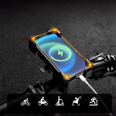 Uchwyt na telefon Rockbros 25210030001 do roweru na kierownicę - czarny Uchwyt na telefon Rockbros 25210030001 do roweru na kierownicę - czarny