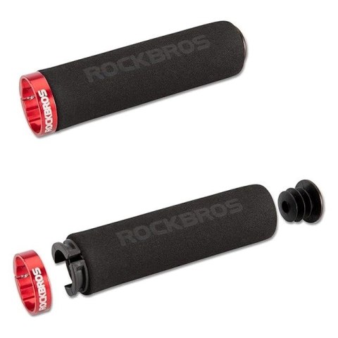 Uchwyty rowerowe Rockbros BT1001BKRD z gąbki na kierownicę - czarno-czerwone