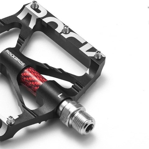 Zestaw pedałów rowerowych Rockbros 37213071001 ze stopu aluminium - czarne Zestaw pedałów rowerowych Rockbros 37213071001 ze stopu aluminium - czarne
