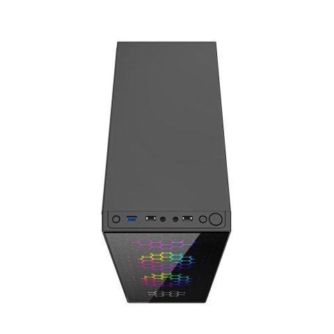 GEMBIRD OBUDOWA FORNAX 500 MIDI-TOWER (2X USB 3.1, 1X USB 2.0, HD AUDIO, SZKLANY PANEL BOCZNY, PODŚWIETLENIE ARGB) CZARNA GEMBIRD OBUDOWA FORNAX 500 MIDI-TOWER (2X USB 3.1, 1X USB 2.0, HD AUDIO, SZKLANY PANEL BOCZNY, PODŚWIETLENIE ARGB) CZARNA