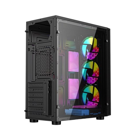 GEMBIRD OBUDOWA FORNAX 500 MIDI-TOWER (2X USB 3.1, 1X USB 2.0, HD AUDIO, SZKLANY PANEL BOCZNY, PODŚWIETLENIE ARGB) CZARNA GEMBIRD OBUDOWA FORNAX 500 MIDI-TOWER (2X USB 3.1, 1X USB 2.0, HD AUDIO, SZKLANY PANEL BOCZNY, PODŚWIETLENIE ARGB) CZARNA