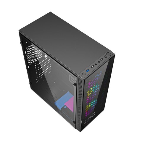 GEMBIRD OBUDOWA FORNAX 500 MIDI-TOWER (2X USB 3.1, 1X USB 2.0, HD AUDIO, SZKLANY PANEL BOCZNY, PODŚWIETLENIE ARGB) CZARNA GEMBIRD OBUDOWA FORNAX 500 MIDI-TOWER (2X USB 3.1, 1X USB 2.0, HD AUDIO, SZKLANY PANEL BOCZNY, PODŚWIETLENIE ARGB) CZARNA