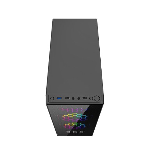 GEMBIRD OBUDOWA FORNAX 500 MIDI-TOWER (2X USB 3.1, 1X USB 2.0, HD AUDIO, SZKLANY PANEL BOCZNY, PODŚWIETLENIE ARGB) CZARNA GEMBIRD OBUDOWA FORNAX 500 MIDI-TOWER (2X USB 3.1, 1X USB 2.0, HD AUDIO, SZKLANY PANEL BOCZNY, PODŚWIETLENIE ARGB) CZARNA