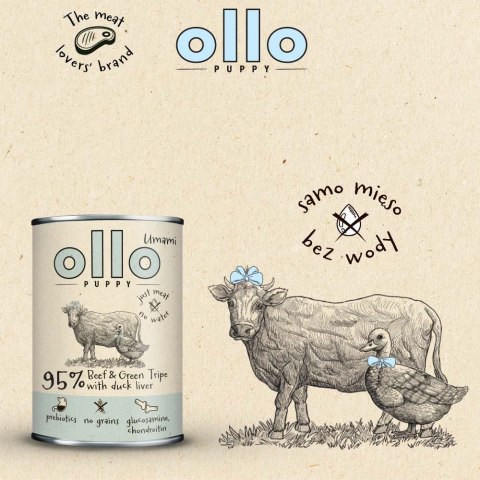 Ollo Puppy Umami Woł. żwacze z Kaczą Wątrobą 850g Ollo Puppy Umami Woł. żwacze z Kaczą Wątrobą 850g