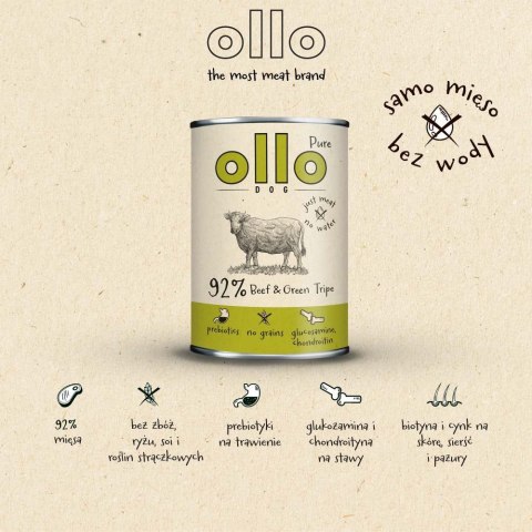 Ollo Pure Wołowina zielone Żwacze 850g Ollo Pure Wołowina zielone Żwacze 850g
