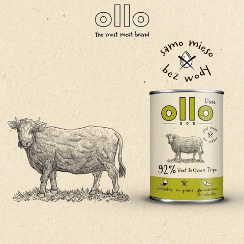 Ollo Pure Wołowina zielone Żwacze 850g Ollo Pure Wołowina zielone Żwacze 850g