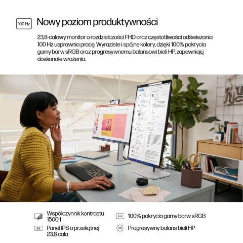 MONITOR HP LED 23,8" S5 Pro 524pf (9D9L6A5)