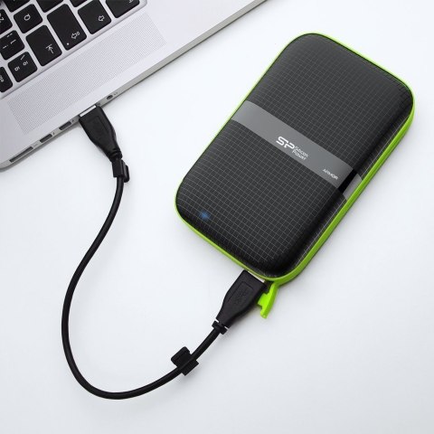 Dysk zewnętrzny HDD Silicon Power Armor A60 (5TB; 2.5"; USB 3.2; 5400 obr/min; Green-Black; SP050TBPHDA60S3K)