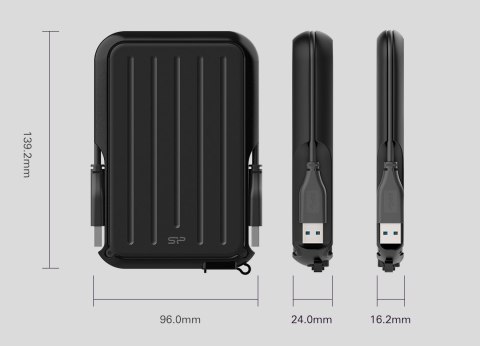 Dysk zewnętrzny HDD Silicon Power Armor A66 (4TB; 2,5"; USB 3.2; Yellow; SP040TBPHD66LS3Y)