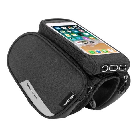 Wozinsky torba rowerowa na ramę + odczepiany pokrowiec na telefon do 6,5" 1,5l czarna (WBB7BK) Wozinsky torba rowerowa na ramę + odczepiany pokrowiec na telefon do 6,5" 1,5l czarna (WBB7BK)