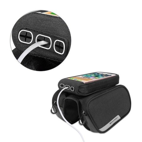 Wozinsky torba rowerowa na ramę + odczepiany pokrowiec na telefon do 6,5" 1,5l czarna (WBB7BK) Wozinsky torba rowerowa na ramę + odczepiany pokrowiec na telefon do 6,5" 1,5l czarna (WBB7BK)