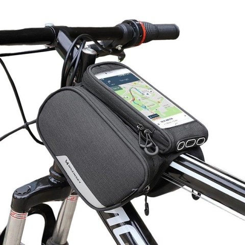 Wozinsky torba rowerowa na ramę + odczepiany pokrowiec na telefon do 6,5" 1,5l czarna (WBB7BK) Wozinsky torba rowerowa na ramę + odczepiany pokrowiec na telefon do 6,5" 1,5l czarna (WBB7BK)