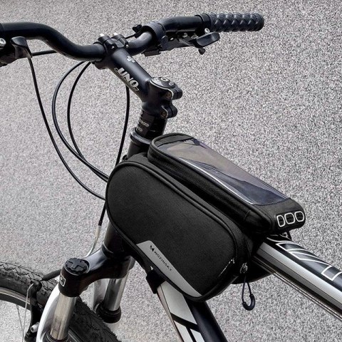 Wozinsky torba rowerowa na ramę + odczepiany pokrowiec na telefon do 6,5" 1,5l czarna (WBB7BK) Wozinsky torba rowerowa na ramę + odczepiany pokrowiec na telefon do 6,5" 1,5l czarna (WBB7BK)
