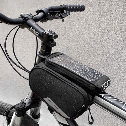 Wozinsky torba rowerowa na ramę + odczepiany pokrowiec na telefon do 6,5" 1,5l czarna (WBB7BK) Wozinsky torba rowerowa na ramę + odczepiany pokrowiec na telefon do 6,5" 1,5l czarna (WBB7BK)