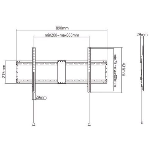 GEMBIRD UCHWYT ŚCIENNY LCD 43-90 VESA MAX 800 X 400MM, DO 70KG GEMBIRD UCHWYT ŚCIENNY LCD 43-90 VESA MAX 800 X 400MM, DO 70KG