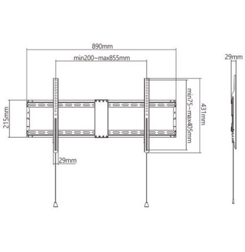 GEMBIRD UCHWYT ŚCIENNY LCD 43-90 VESA MAX 800 X 400MM, DO 70KG GEMBIRD UCHWYT ŚCIENNY LCD 43-90 VESA MAX 800 X 400MM, DO 70KG