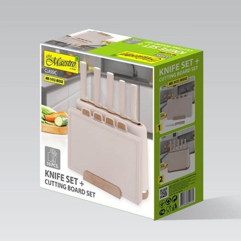 Zestaw noży i desek MR-1412-BEIGE MAESTRO