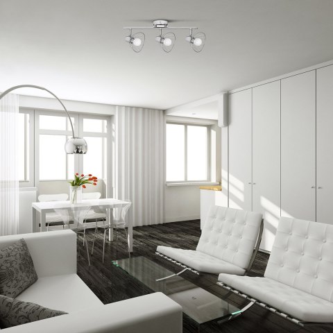Listwa reflektorowa potrójna sufitowa ścienna chrom Activejet GIZEL kinkiet E14 do salonu Listwa reflektorowa potrójna sufitowa ścienna chrom Activejet GIZEL kinkiet E14 do salonu