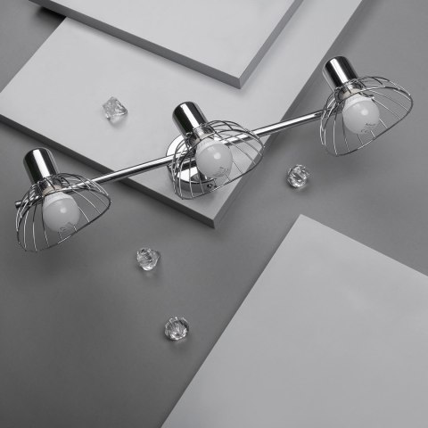 Listwa reflektorowa potrójna sufitowa ścienna chrom Activejet GIZEL kinkiet E14 do salonu Listwa reflektorowa potrójna sufitowa ścienna chrom Activejet GIZEL kinkiet E14 do salonu