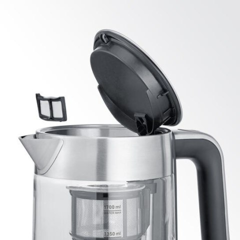 SEVERIN CZAJNIK ELEKTRYCZNY SZKŁO-STAL, REG. TEMPERATURY, SITKO DO HERBATY, AUT. PROGRAM, KONTROLER STRIX, 1,7L 3000W WK3422
