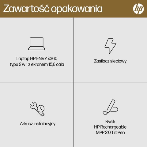 HP Envy 15-FH0023DX Ryzen 7 7730U 15.6"FHD Touch 16GB SSD512 BT BLKB x360 Win11 Nightfall Black (REPACK) 2Y (WYPRZEDAŻ)