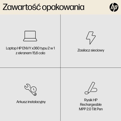 HP Envy 15-FH0023DX Ryzen 7 7730U 15.6"FHD Touch 16GB SSD512 BT BLKB x360 Win11 Nightfall Black (REPACK) 2Y (WYPRZEDAŻ)