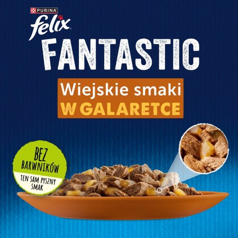 FELIX Fantastic królik, Jagnięcina - mokra karma dla kota - 4x85g