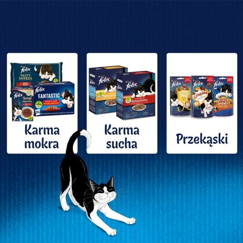 PURINA Felix Sensations Jellies z kaczką w galaretce ze szpinakiem - mokra karma dla kota - saszetka 85 g