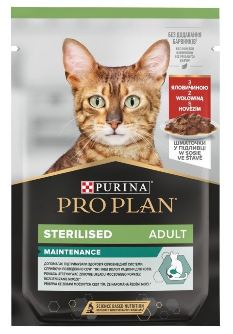 Purina Pro Plan Cat Sterilised Wołowina - mokra karma dla kota - 85 g