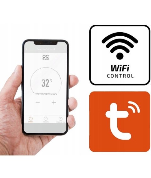 Promiennik podczerwieni Cronos Titanium CR-500TWP 450W z WiFi i pilotem biały (WYPRZEDAŻ)
