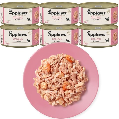 Applaws Cat Tin Tuna Fillet with Prawn 6x156g Applaws Cat Tin Tuna Fillet with Prawn 6x156g