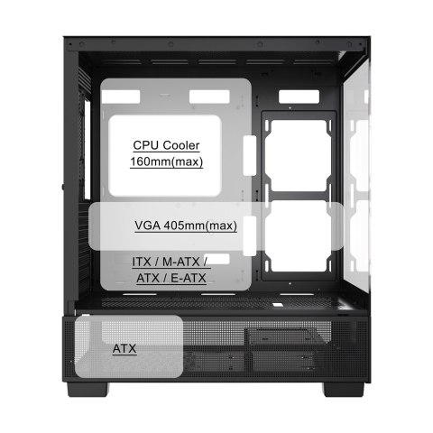 GEMBIRD OBUDOWA FORNAX X550 AQUARIUM MIDI-TOWER (2X USB 3.1, 1X USB TYPE-C) 3X FAN, CZARNA GEMBIRD OBUDOWA FORNAX X550 AQUARIUM MIDI-TOWER (2X USB 3.1, 1X USB TYPE-C) 3X FAN, CZARNA