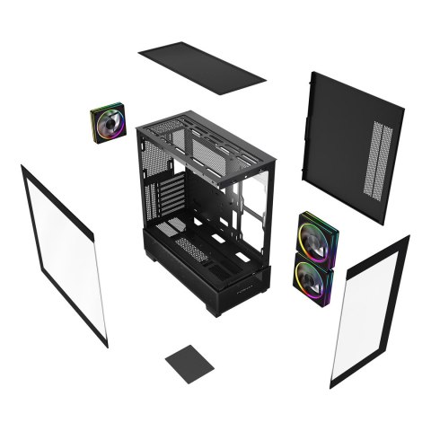 GEMBIRD OBUDOWA FORNAX X550 AQUARIUM MIDI-TOWER (2X USB 3.1, 1X USB TYPE-C) 3X FAN, CZARNA GEMBIRD OBUDOWA FORNAX X550 AQUARIUM MIDI-TOWER (2X USB 3.1, 1X USB TYPE-C) 3X FAN, CZARNA