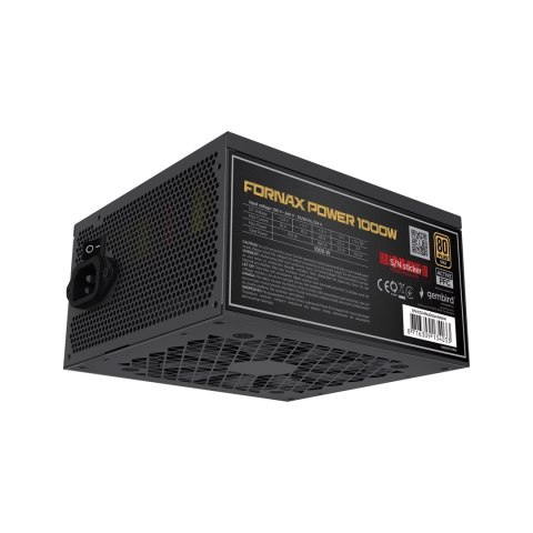 GEMBIRD ZASILACZ KOMPUTEROWY FORNAX POWER 1000W 80+ GOLD ATX, 1000W, AKTYWNE PFC, 12CM WENTYLATOR GEMBIRD ZASILACZ KOMPUTEROWY FORNAX POWER 1000W 80+ GOLD ATX, 1000W, AKTYWNE PFC, 12CM WENTYLATOR