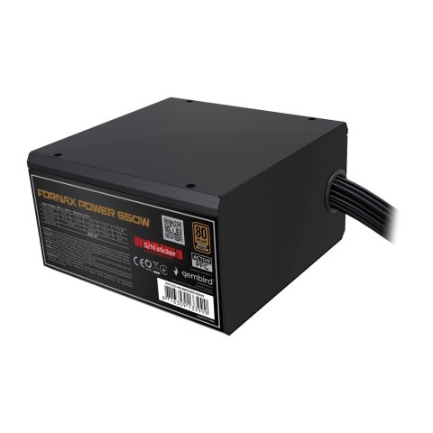 GEMBIRD ZASILACZ KOMPUTEROWY FORNAX POWER 650W 80+BRONZE ATX, 650W, AKTYWNE PFC, 12CM WENTYLATOR GEMBIRD ZASILACZ KOMPUTEROWY FORNAX POWER 650W 80+BRONZE ATX, 650W, AKTYWNE PFC, 12CM WENTYLATOR