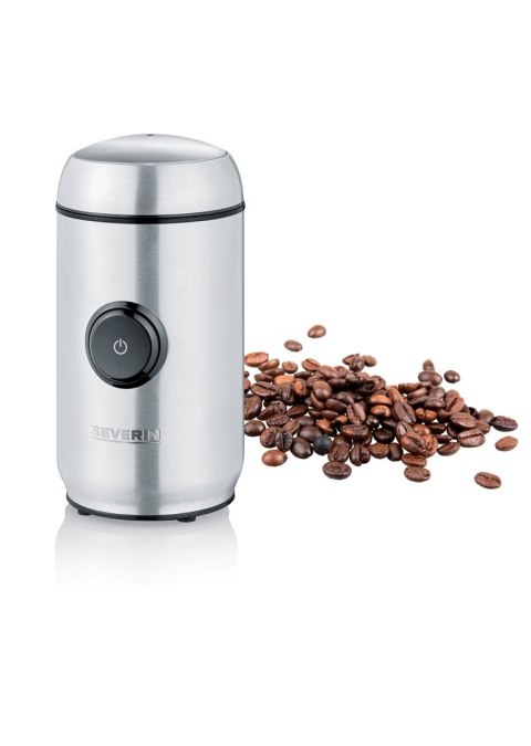 SEVERIN MŁYNEK DO KAWY I PRZYPAW INOX, POJEMNOŚĆ 50 G, ZWIJACZ KABLA, 2 NOŻE ZE STALI NIERDZEWNEJ, MOC 150W KM3879