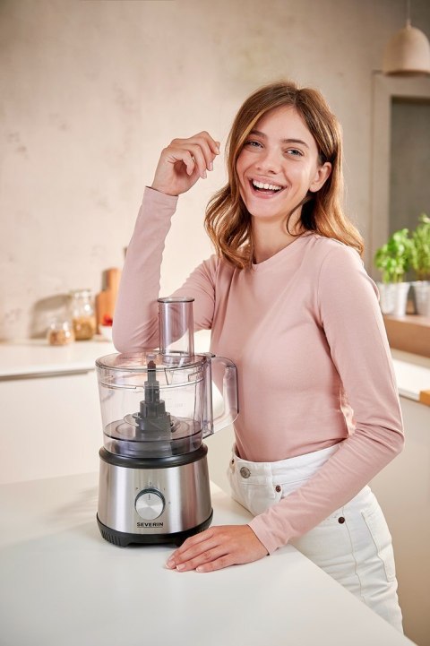 SEVERIN MULTI ROBOT KUCHENNY INOX, SZKLANY MIKSER KIELICHOWY 1,5 L, MŁYNEK 140 ML, POJEMNIK ROBOCZY 1,5 L, MOC 1200W KM3892