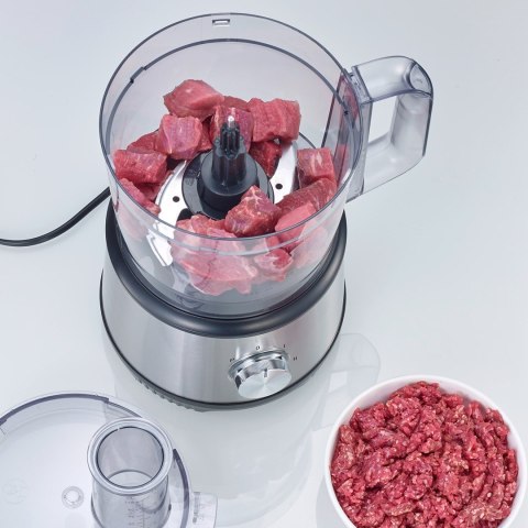 SEVERIN MULTI ROBOT KUCHENNY INOX, SZKLANY MIKSER KIELICHOWY 1,5 L, MŁYNEK 140 ML, POJEMNIK ROBOCZY 1,5 L, MOC 1200W KM3892