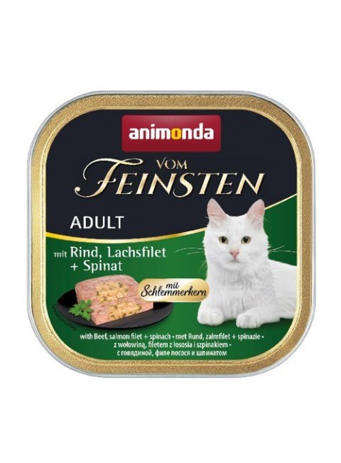 ANIMONDA Vom Feinsten Classic Cat wołowina, łosoś szpinak - mokra karma dla kota - 100g